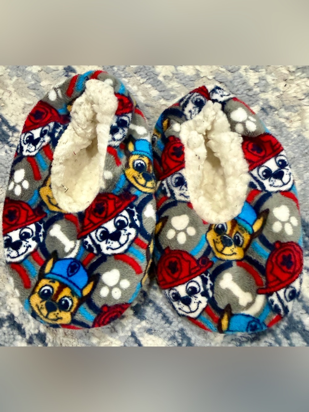 Paw Patrol Kids Plush Slippers in Red, Blue, Gray
